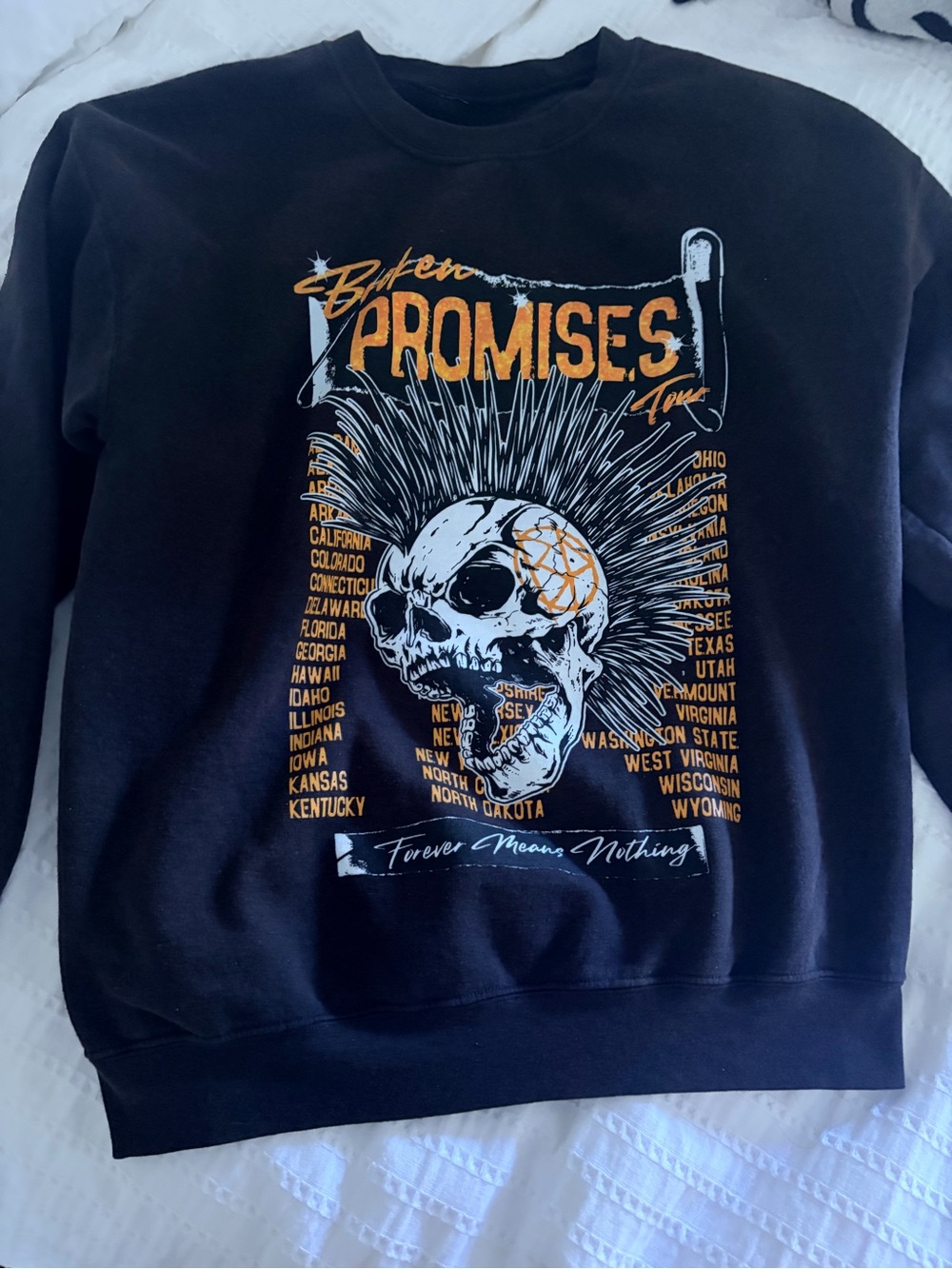 Broken Promises Black Graphic Skull Sweatshirt